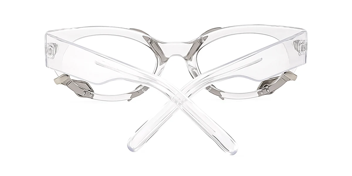 Clear Cateye Oval Unique Gorgeous Custom Engraving Eyeglasses | WhereLight
