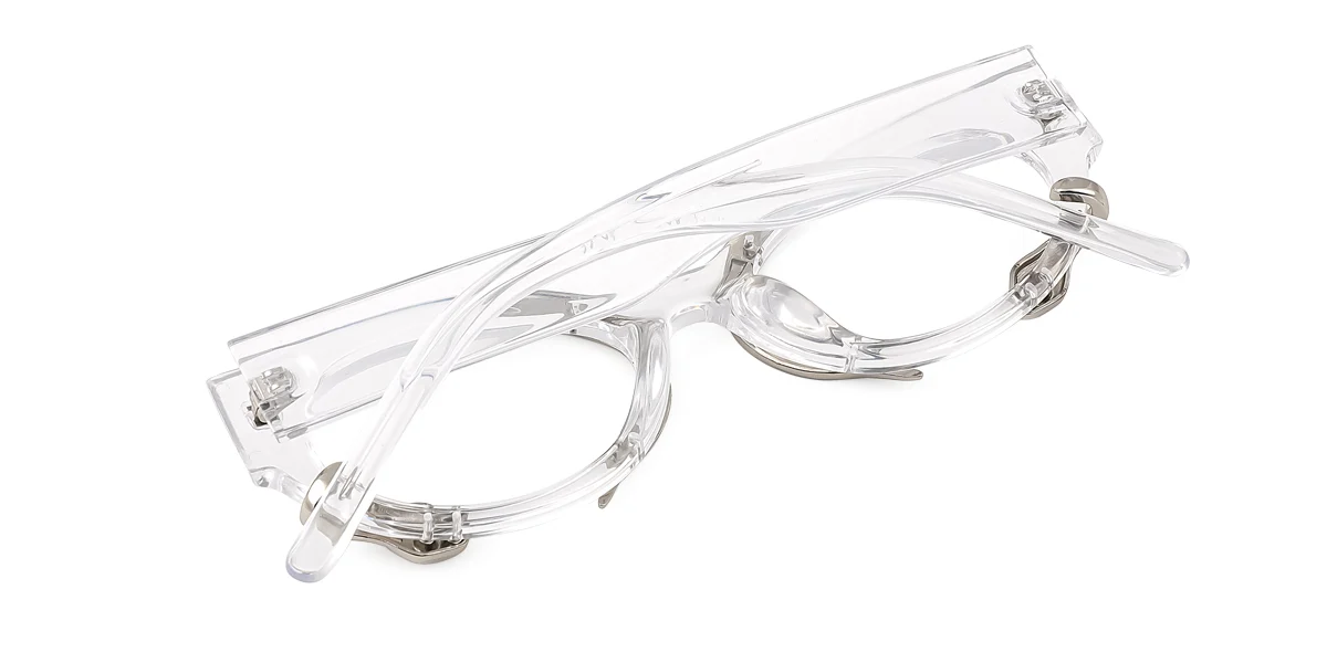 Clear Cateye Oval Unique Gorgeous Custom Engraving Eyeglasses | WhereLight