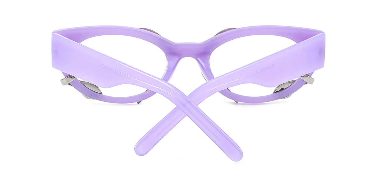 Purple Cateye Oval Unique Gorgeous Custom Engraving Eyeglasses | WhereLight
