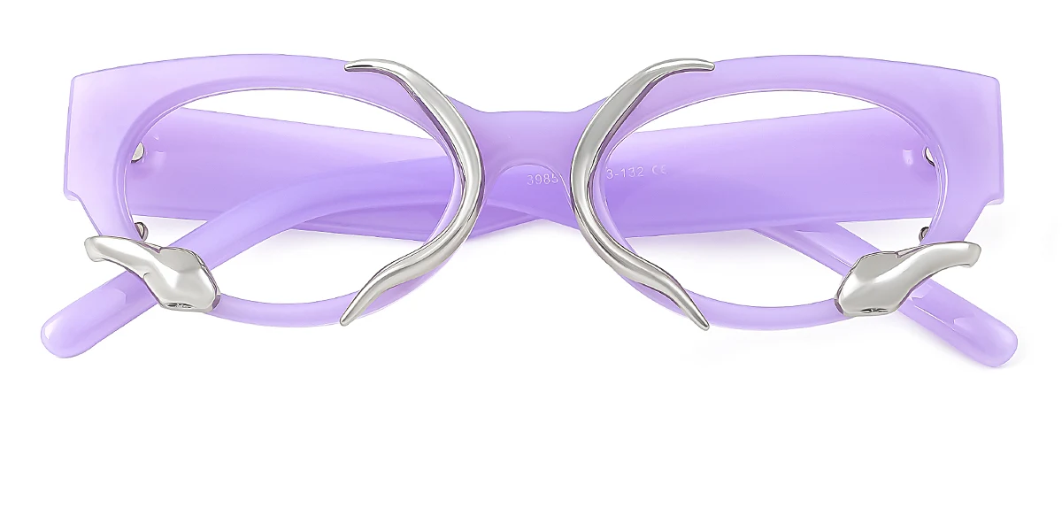 Purple Cateye Oval Unique Gorgeous Custom Engraving Eyeglasses | WhereLight