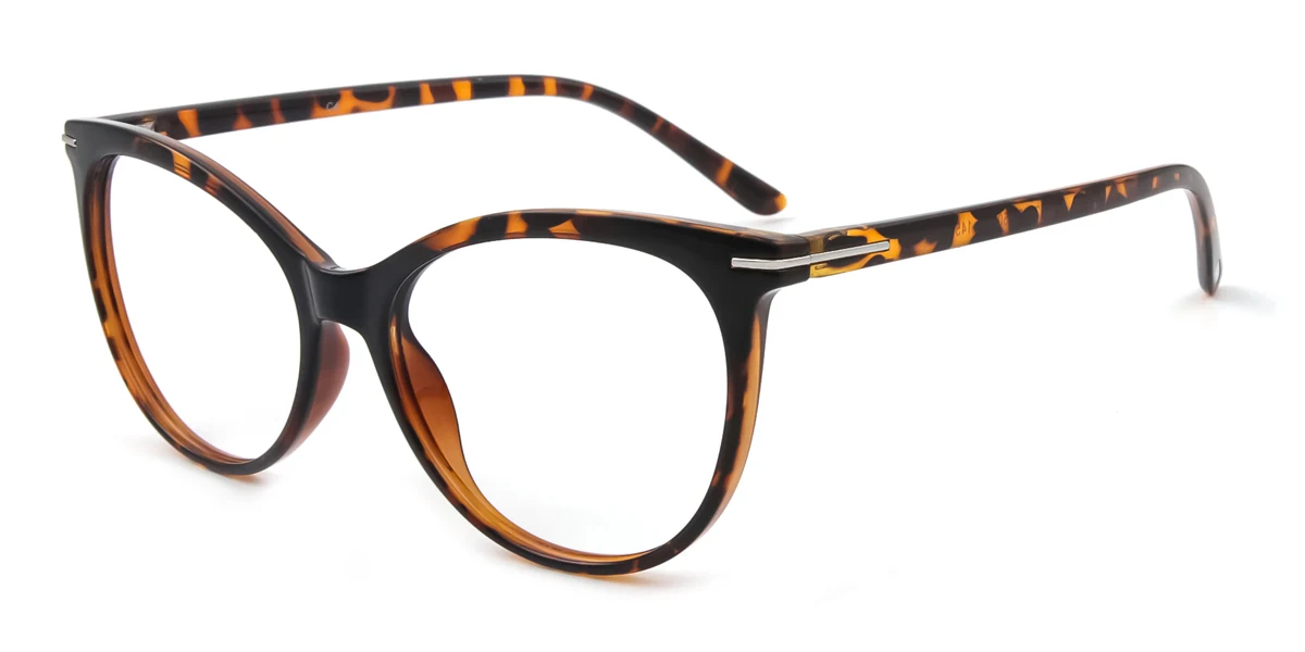 Tortoiseshell Cateye Oval Classic Retro Unique Super Light Custom Engraving Eyeglasses | WhereLight