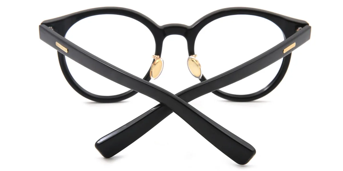 Black Round Simple Classic Gorgeous Custom Engraving Eyeglasses | WhereLight