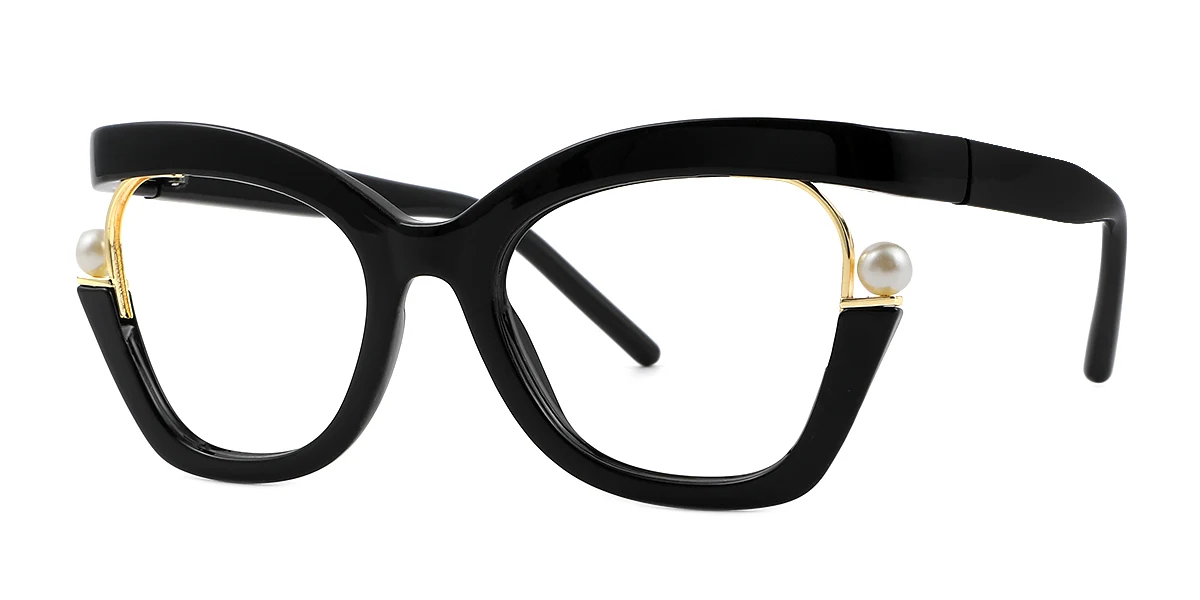 Black Rectangle Retro Unique Custom Engraving Eyeglasses | WhereLight