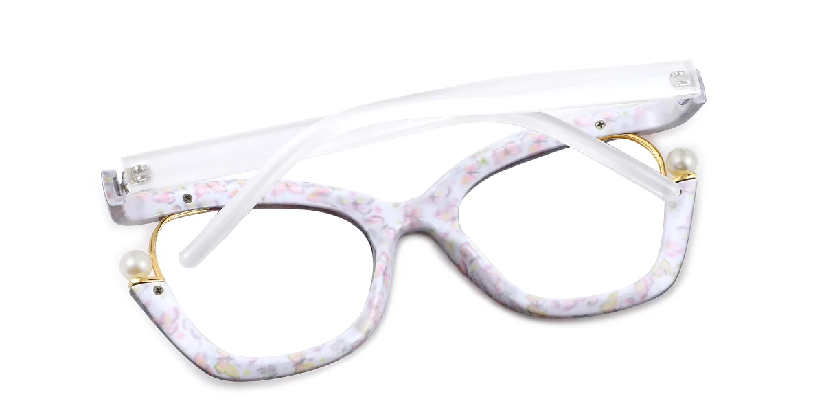 Floral Rectangle Retro Unique Custom Engraving Eyeglasses | WhereLight