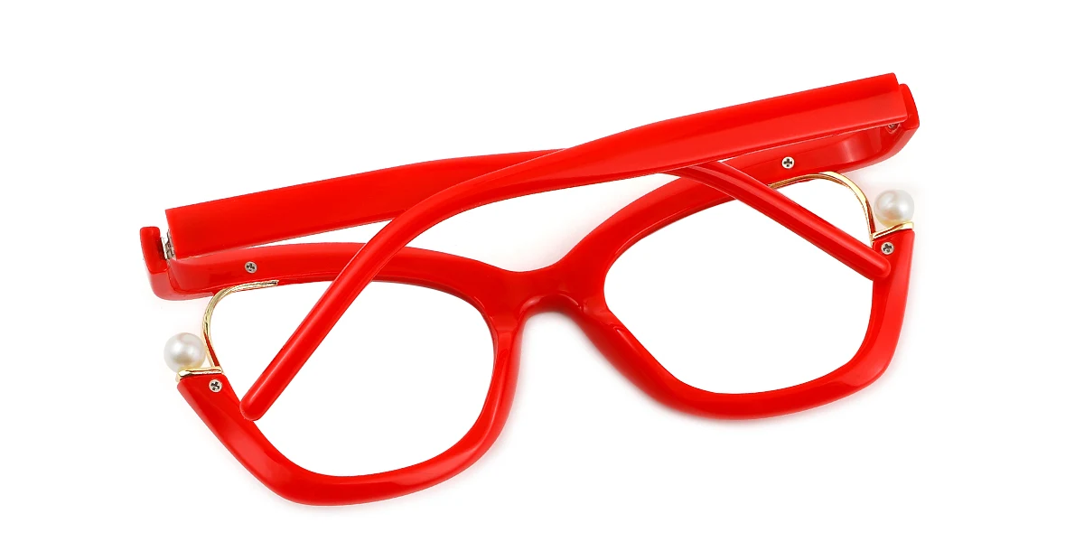 Red Rectangle Retro Unique Custom Engraving Eyeglasses | WhereLight