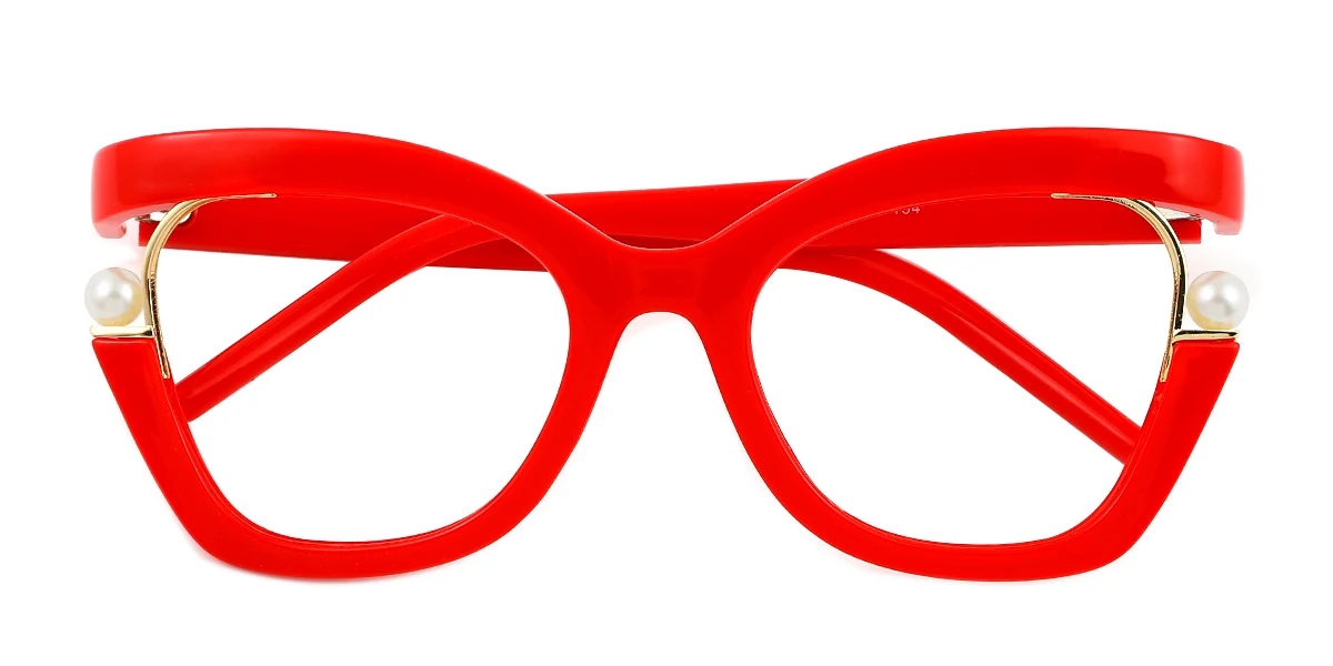Red Rectangle Retro Unique Custom Engraving Eyeglasses | WhereLight