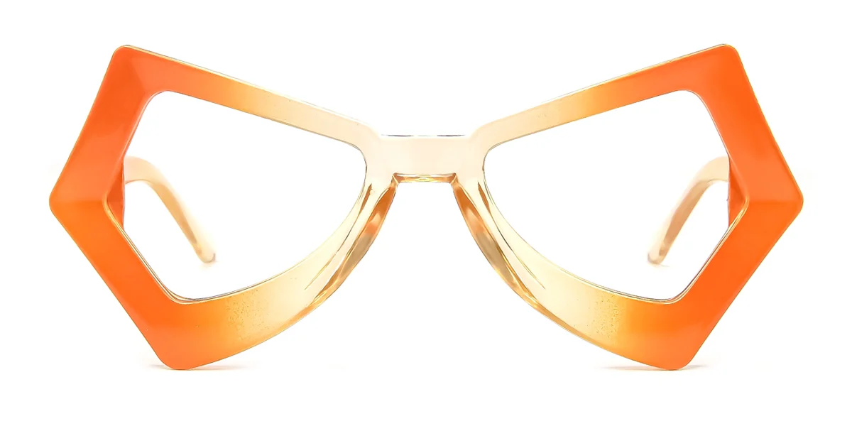 Orange Geometric Butterfly Irregular Classic Retro Unique Gorgeous Custom Engraving Eyeglasses | WhereLight