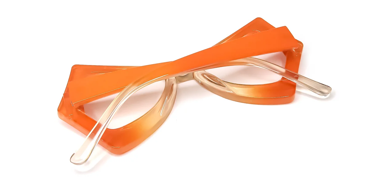 Orange Geometric Butterfly Irregular Classic Retro Unique Gorgeous Custom Engraving Eyeglasses | WhereLight