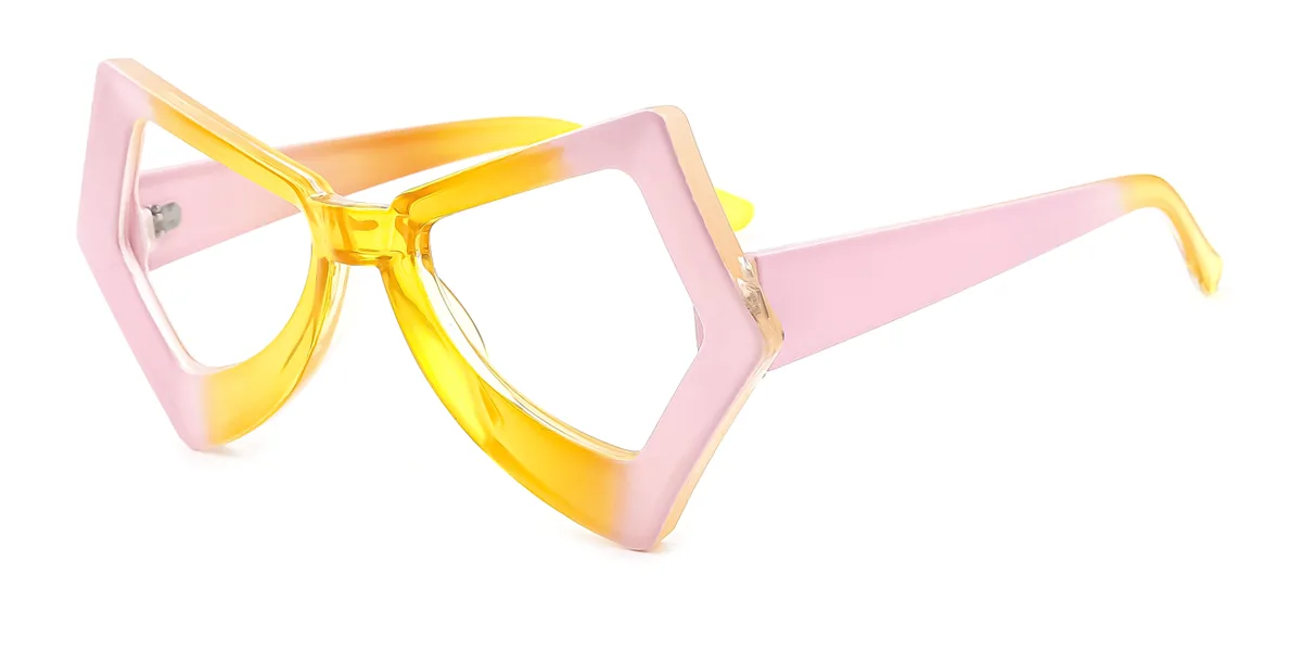Pink Geometric Butterfly Irregular Classic Retro Unique Gorgeous Custom Engraving Eyeglasses | WhereLight
