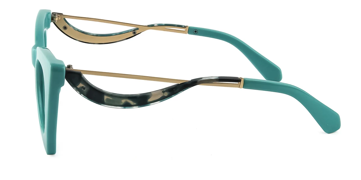 Green Cateye Unique  Eyeglasses | WhereLight