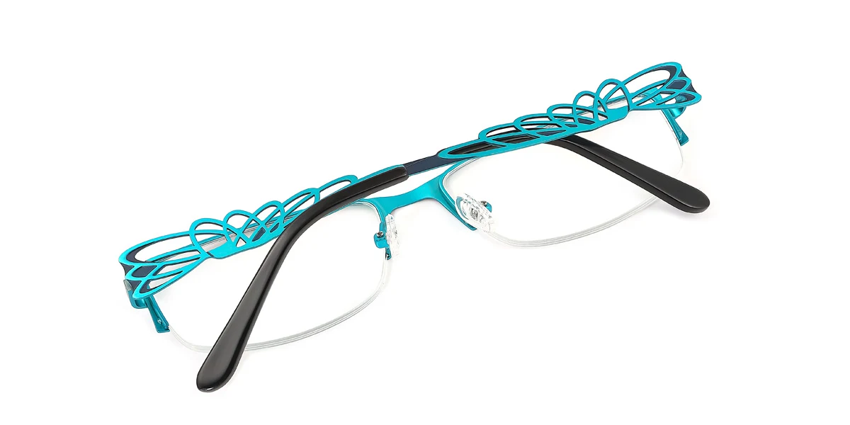 Blue Rectangle Unique  Eyeglasses | WhereLight