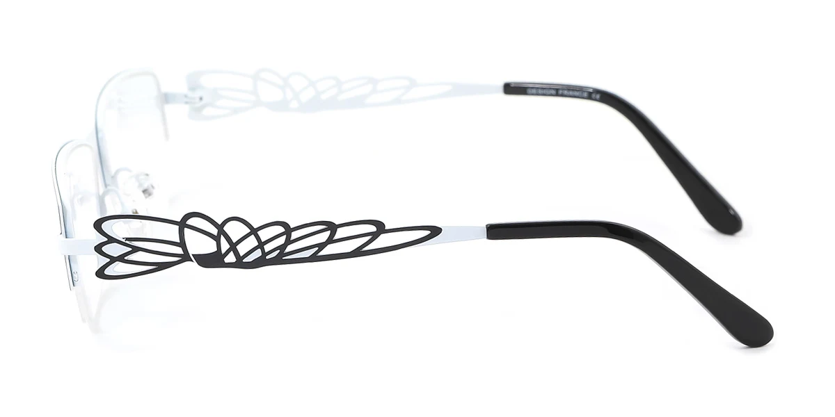 White Rectangle Unique  Eyeglasses | WhereLight