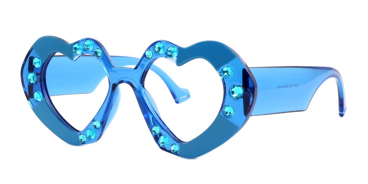 Blue Heart Unique Gorgeous Custom Engraving Eyeglasses | WhereLight