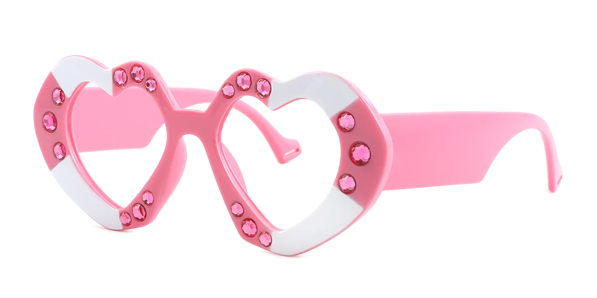 Pink Heart Unique Gorgeous Custom Engraving Eyeglasses | WhereLight