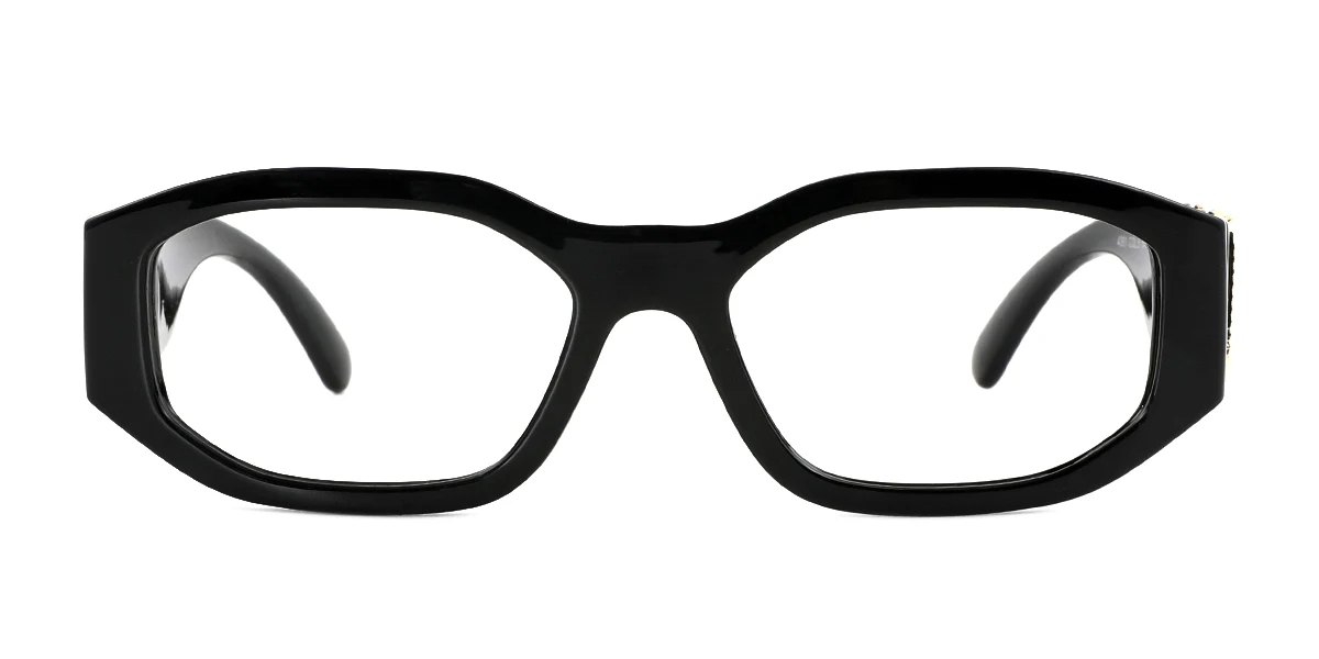 Black Rectangle Irregular Retro Custom Engraving Eyeglasses | WhereLight