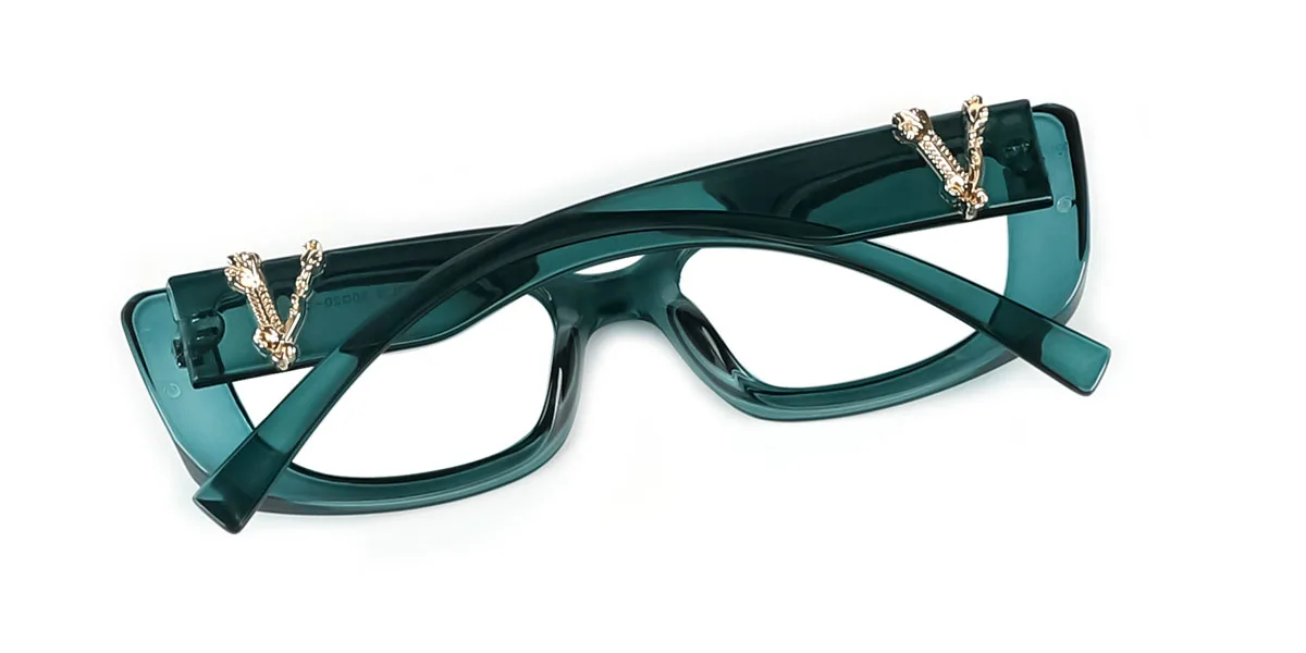 Green Rectangle Unique Custom Engraving Eyeglasses | WhereLight