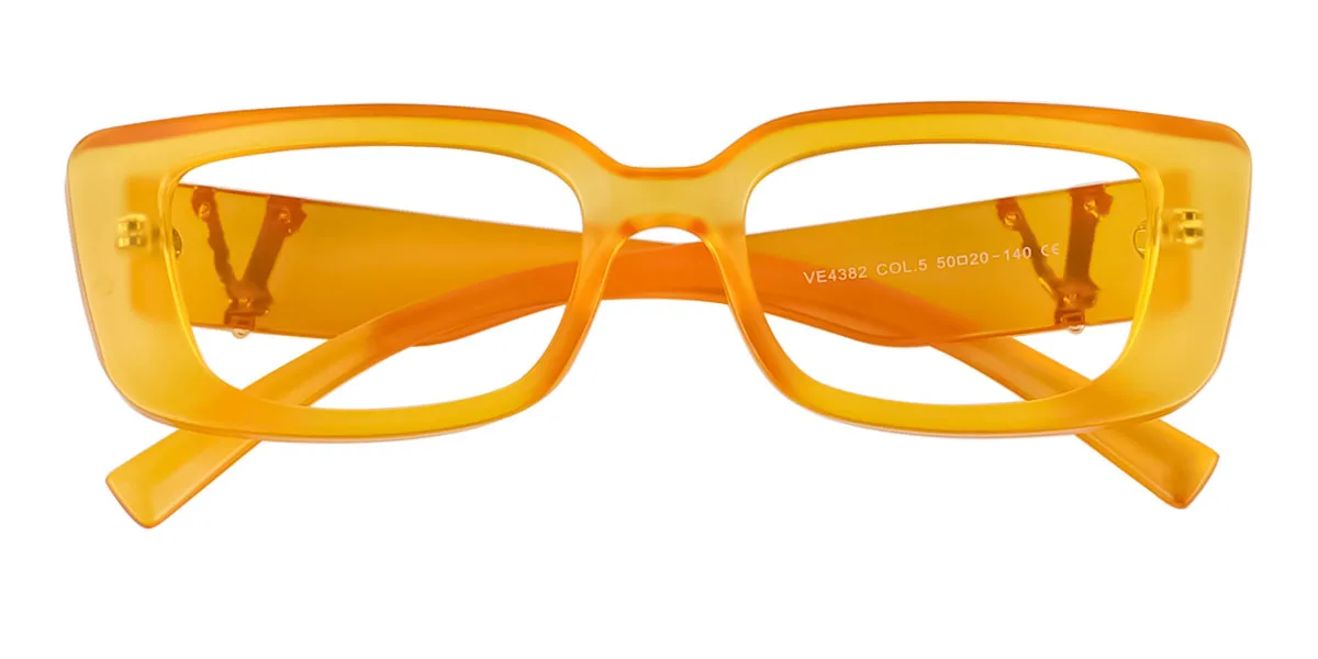 Orange Rectangle Unique Custom Engraving Eyeglasses | WhereLight