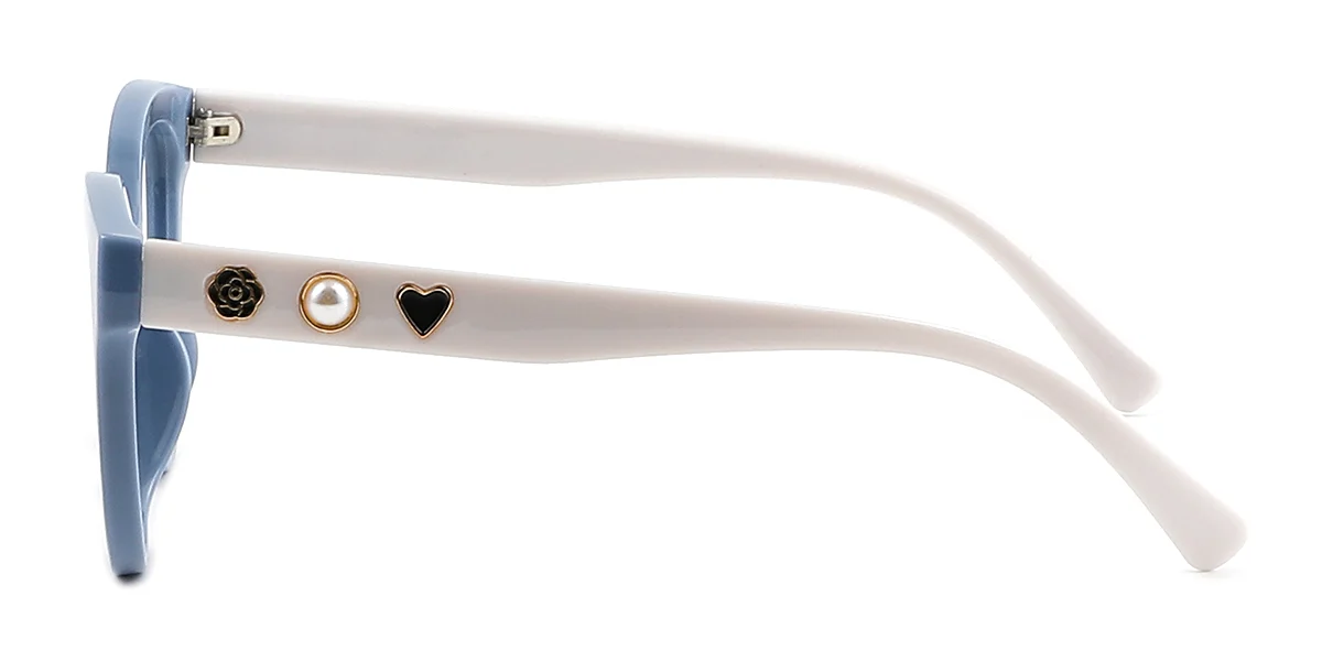 Blue Cateye Simple Retro Custom Engraving Eyeglasses | WhereLight