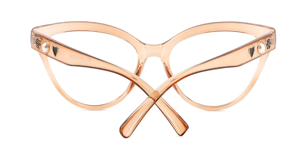 Brown Cateye Simple Retro Custom Engraving Eyeglasses | WhereLight