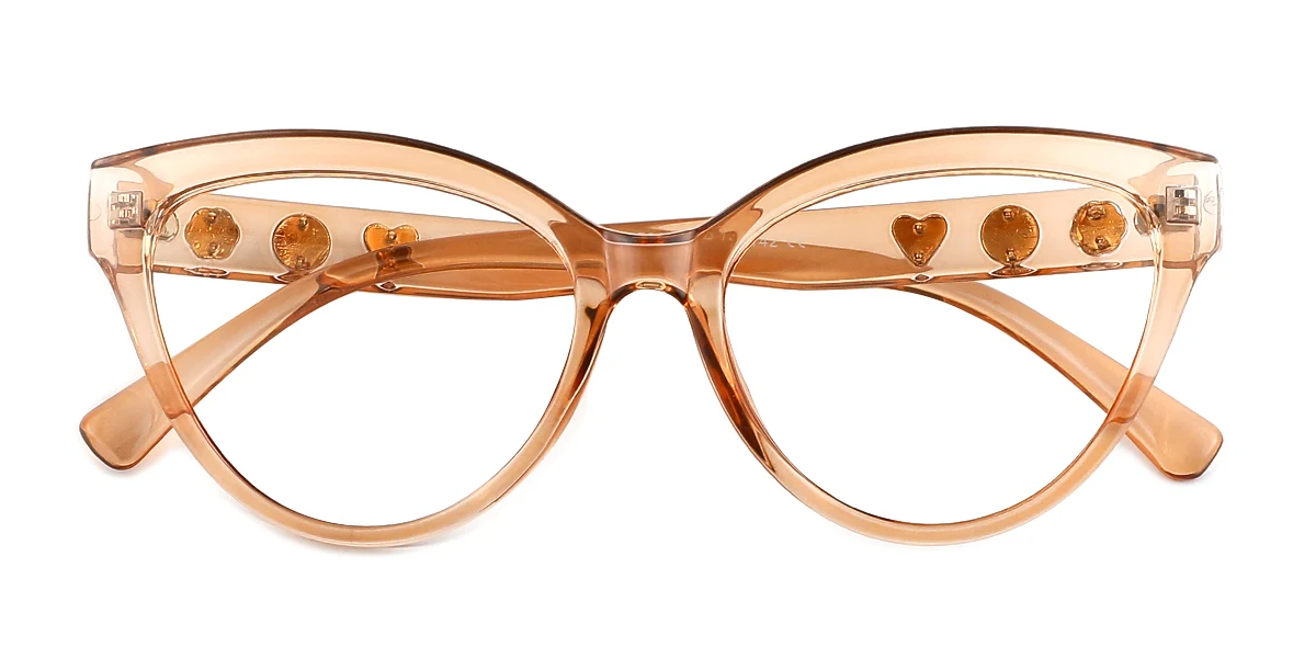 Brown Cateye Simple Retro Custom Engraving Eyeglasses | WhereLight