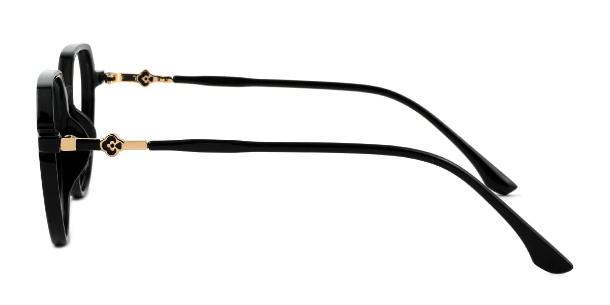 Black Irregular Simple Classic  Eyeglasses | WhereLight