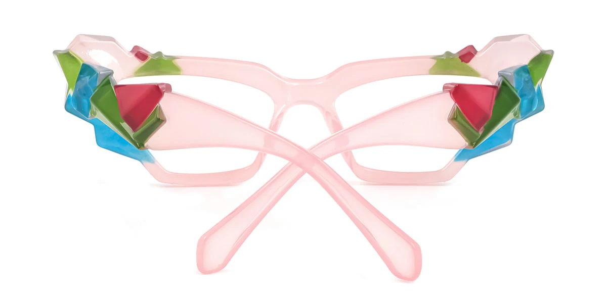 Pink Cateye Geometric Irregular Classic Unique Gorgeous Custom Engraving Eyeglasses | WhereLight