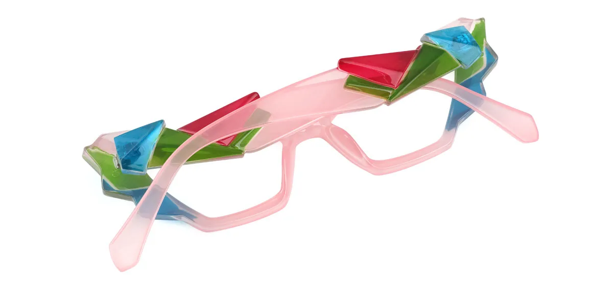 Pink Cateye Geometric Irregular Classic Unique Gorgeous Custom Engraving Eyeglasses | WhereLight