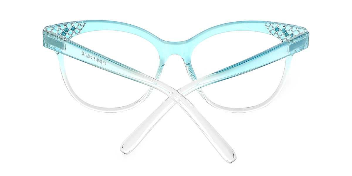 Blue Oval Gorgeous Rhinestone Custom Engraving Eyeglasses | WhereLight