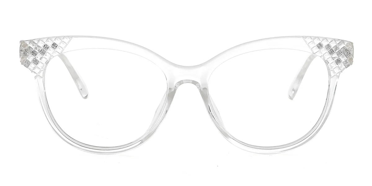 Clear Oval Gorgeous Rhinestone Custom Engraving Eyeglasses | WhereLight