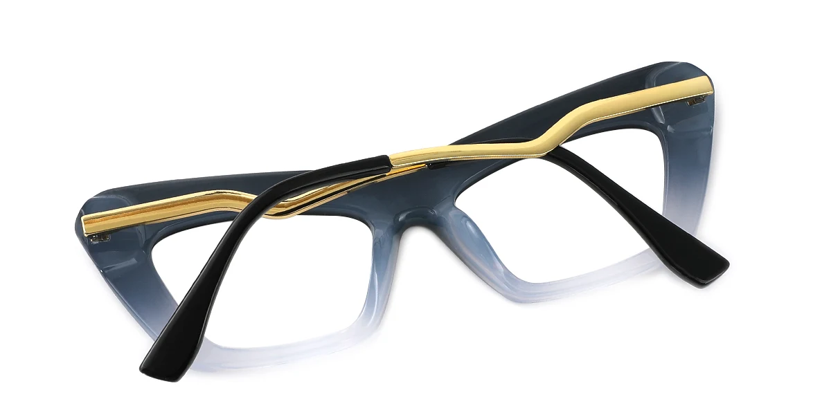 Black Cateye Simple Spring Hinges Custom Engraving Eyeglasses | WhereLight