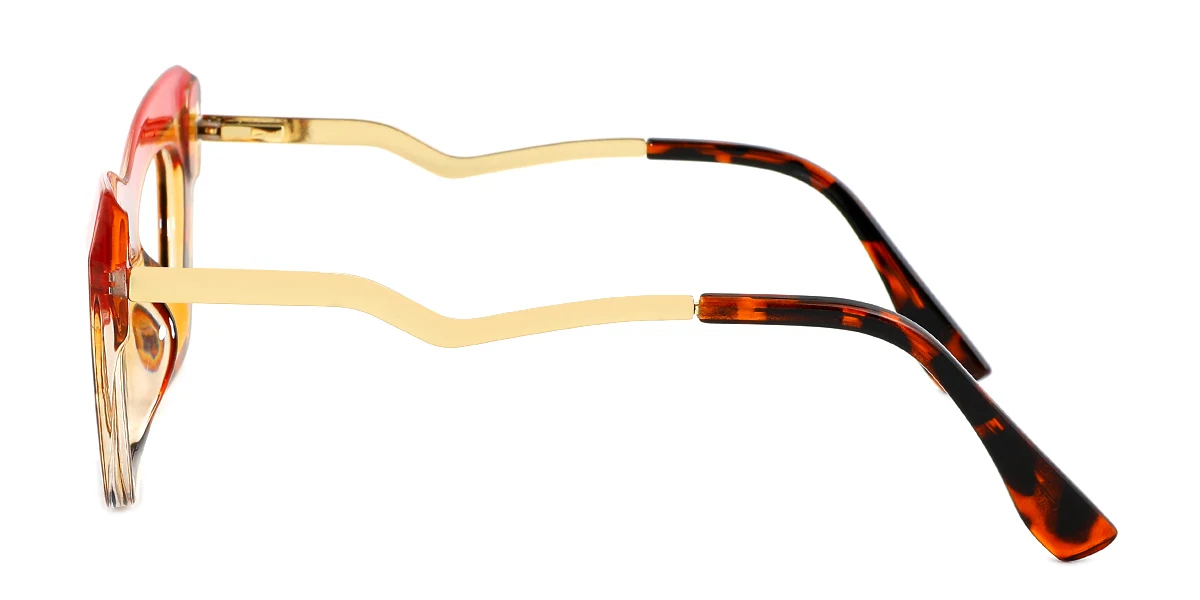 Red Cateye Simple Spring Hinges Custom Engraving Eyeglasses | WhereLight