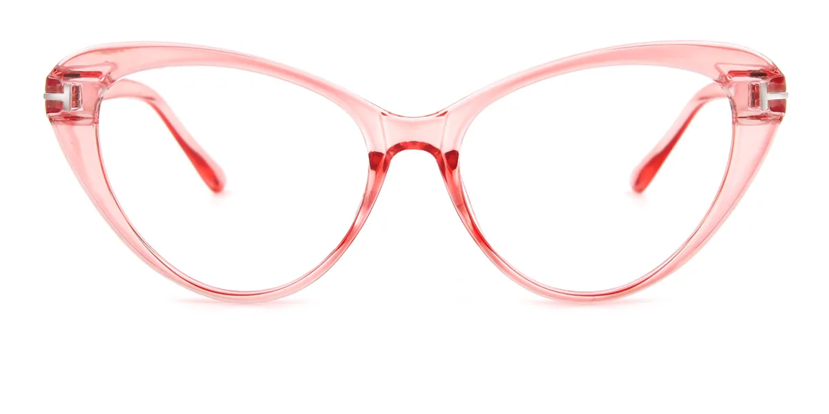 Pink Cateye Oval Simple Classic Unique Custom Engraving Eyeglasses | WhereLight