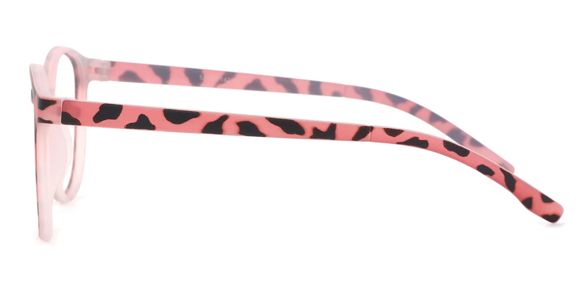 Pink Oval Retro Super Light Custom Engraving Eyeglasses | WhereLight