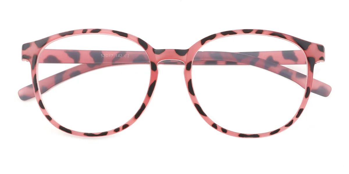 Pink Oval Retro Super Light Custom Engraving Eyeglasses | WhereLight