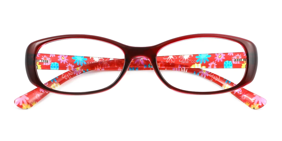 Red Oval Classic Retro Super Light Eyeglasses | WhereLight