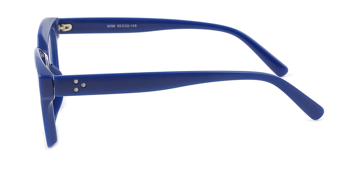 Blue Rectangle Irregular Simple Classic Business Custom Engraving Eyeglasses | WhereLight
