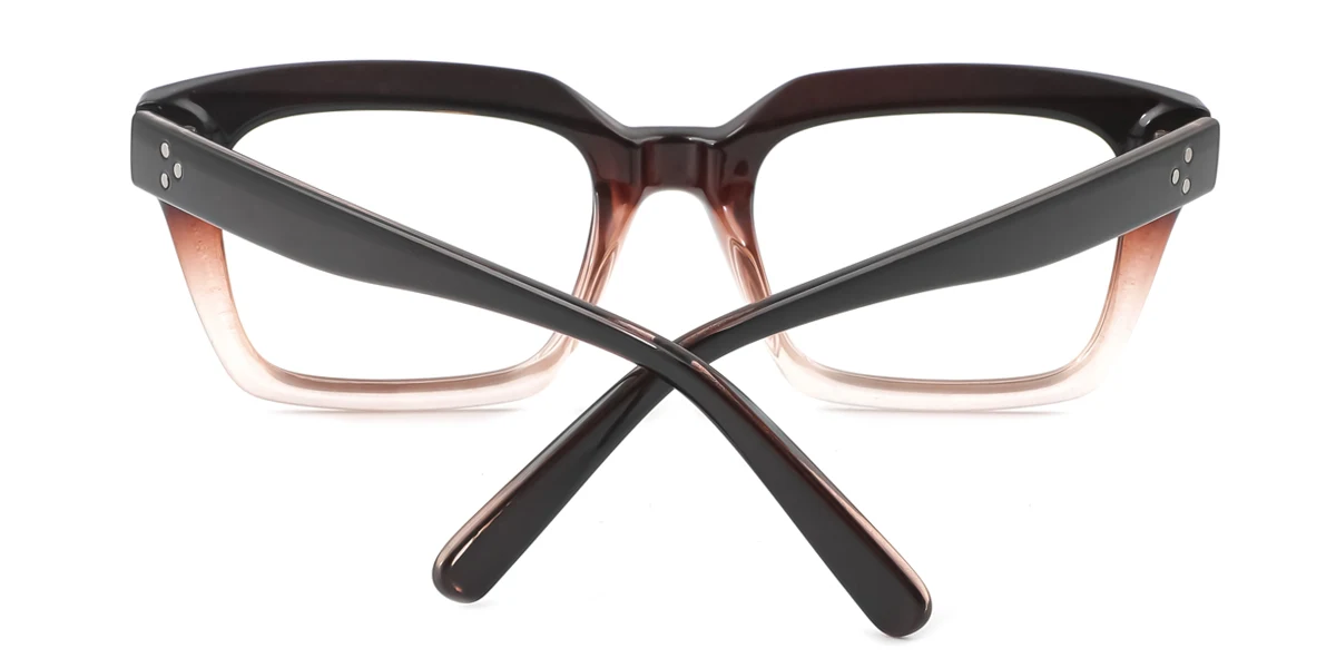 Brown Rectangle Irregular Simple Classic Business Custom Engraving Eyeglasses | WhereLight