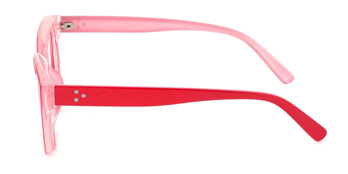 Red Rectangle Irregular Simple Classic Business Custom Engraving Eyeglasses | WhereLight