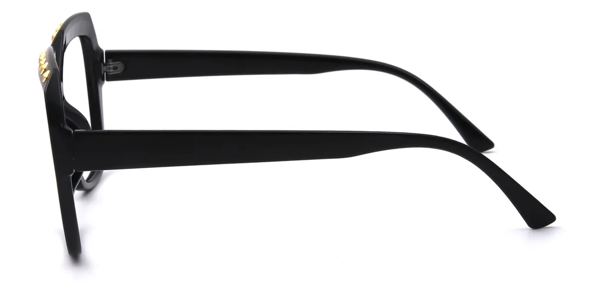 Black Geometric Irregular Retro Unique Gorgeous Custom Engraving Eyeglasses | WhereLight