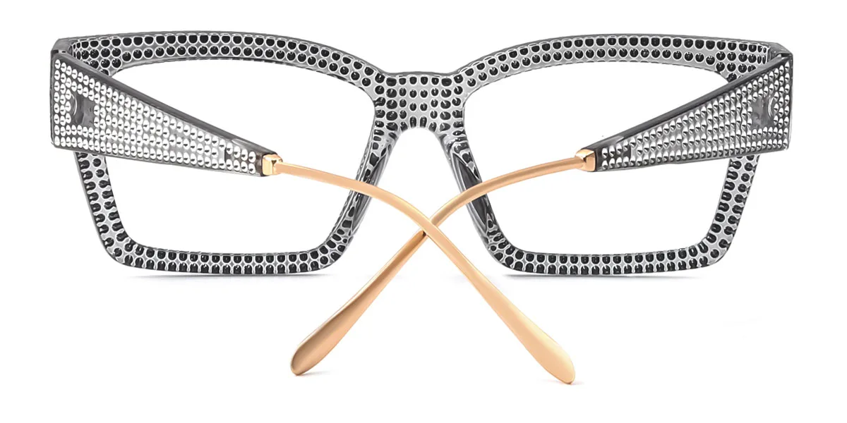 Grey Rectangle Geometric Unique Gorgeous Custom Engraving Eyeglasses | WhereLight