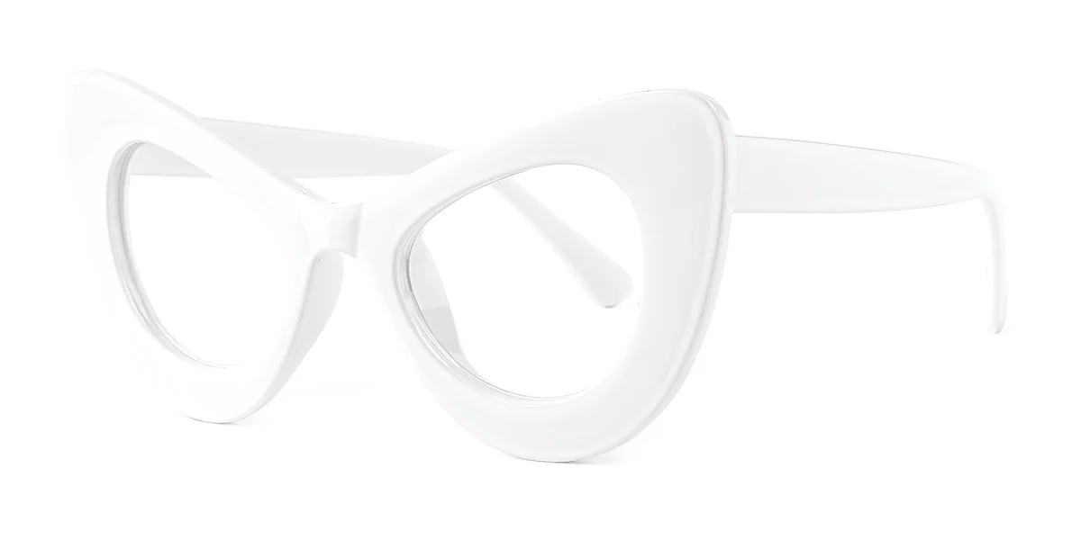 White Cateye Unique Custom Engraving Eyeglasses | WhereLight
