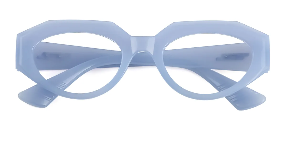 Blue Geometric Unique Custom Engraving Eyeglasses | WhereLight