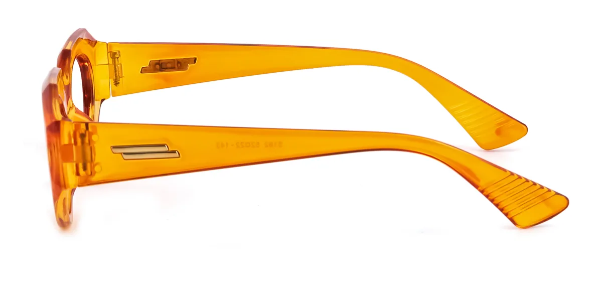 Orange Geometric Unique Custom Engraving Eyeglasses | WhereLight