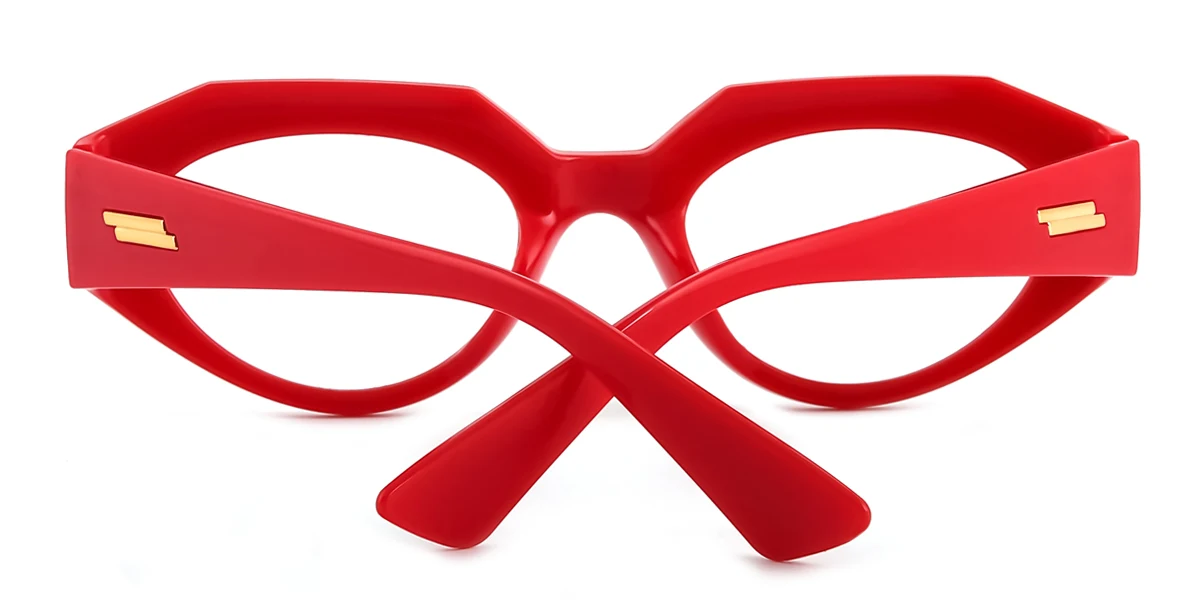 Red Geometric Unique Custom Engraving Eyeglasses | WhereLight