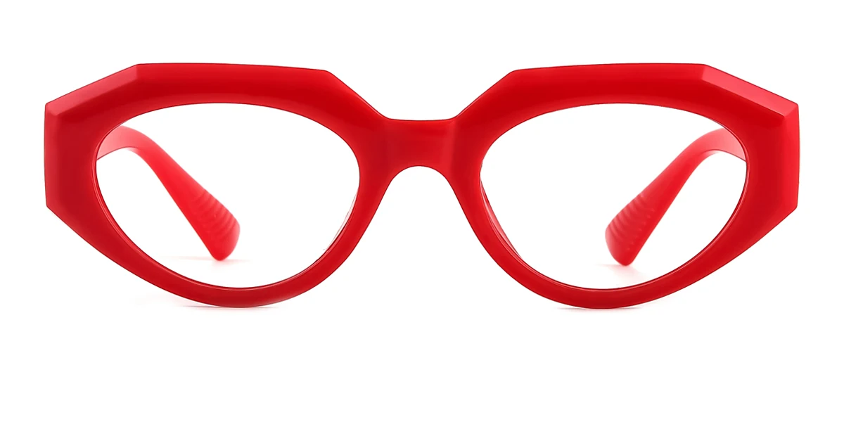 Red Geometric Unique Custom Engraving Eyeglasses | WhereLight