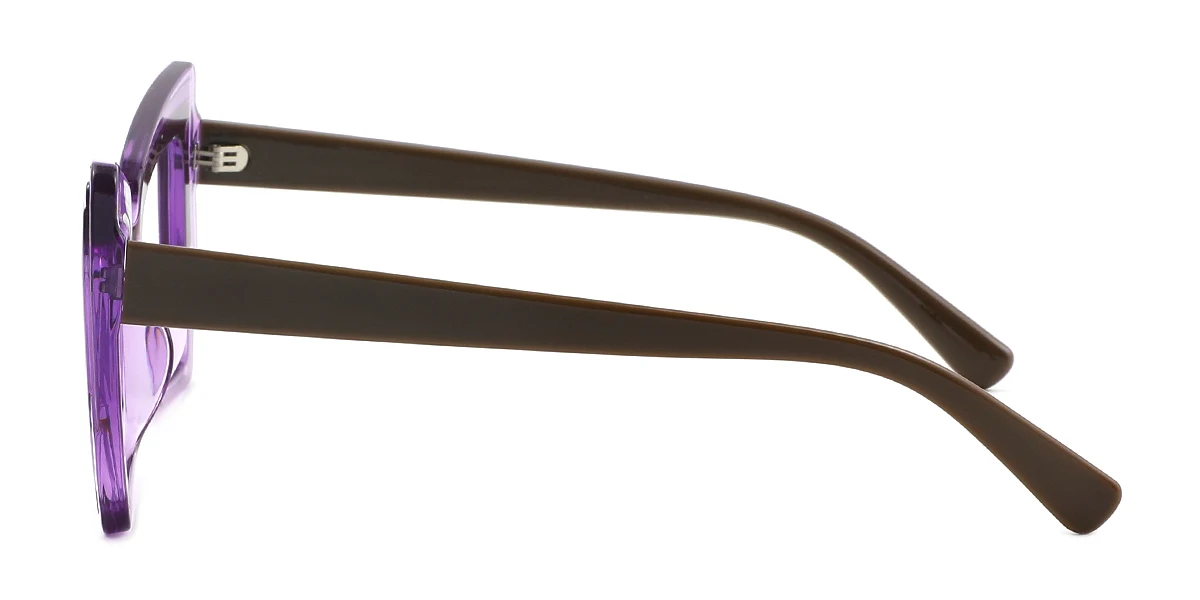 Brown Geometric Irregular Simple Retro Custom Engraving Eyeglasses | WhereLight