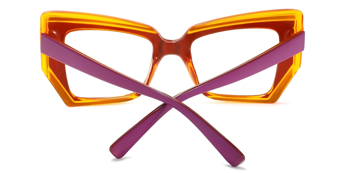 Purple Geometric Irregular Simple Retro Custom Engraving Eyeglasses | WhereLight