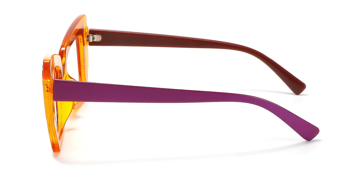 Purple Geometric Irregular Simple Retro Custom Engraving Eyeglasses | WhereLight