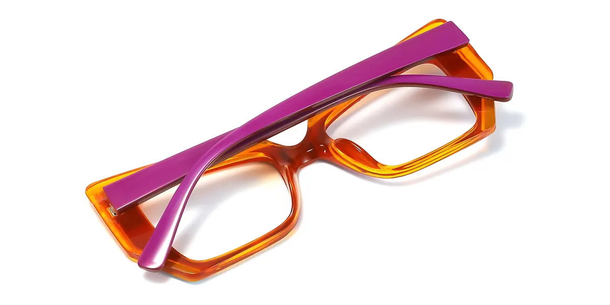 Purple Geometric Irregular Simple Retro Custom Engraving Eyeglasses | WhereLight