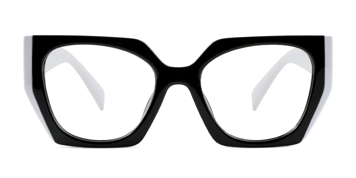 Black Irregular Simple Custom Engraving Eyeglasses | WhereLight